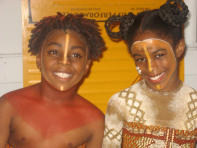 NicKayla (Grand-baby) as Young Nala in The Lion King on Broadway with Young Simba