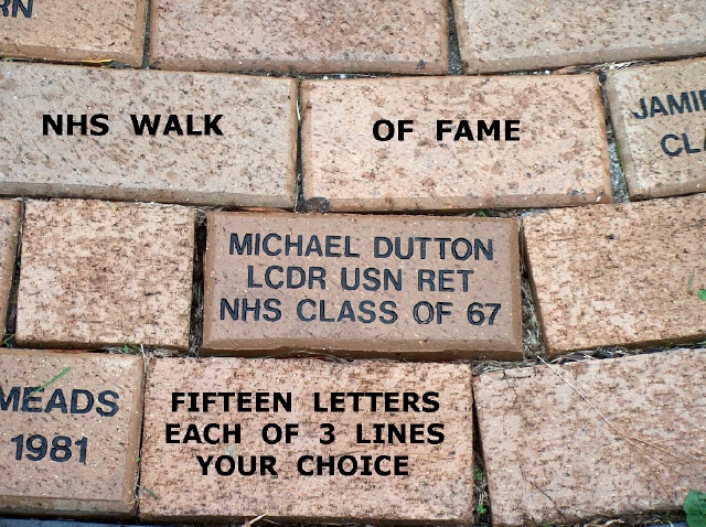 NHS Walk of Fame - Three lines or
Two lines your choice up-to fifteen characters on each line!!